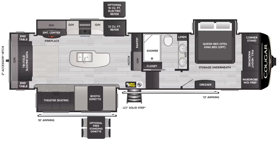 2023 KEYSTONE COUGAR 316RLS, , floor-plans-day image number 0